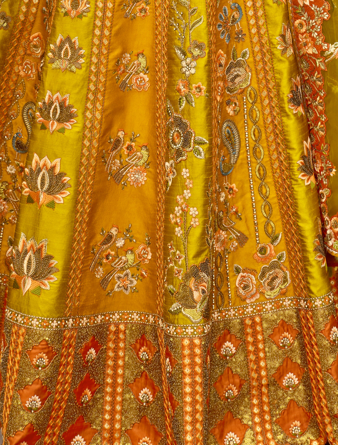 Mustard Yellow Fancy Silk An Net Hevay Emboridery Designer Lehenga Choli