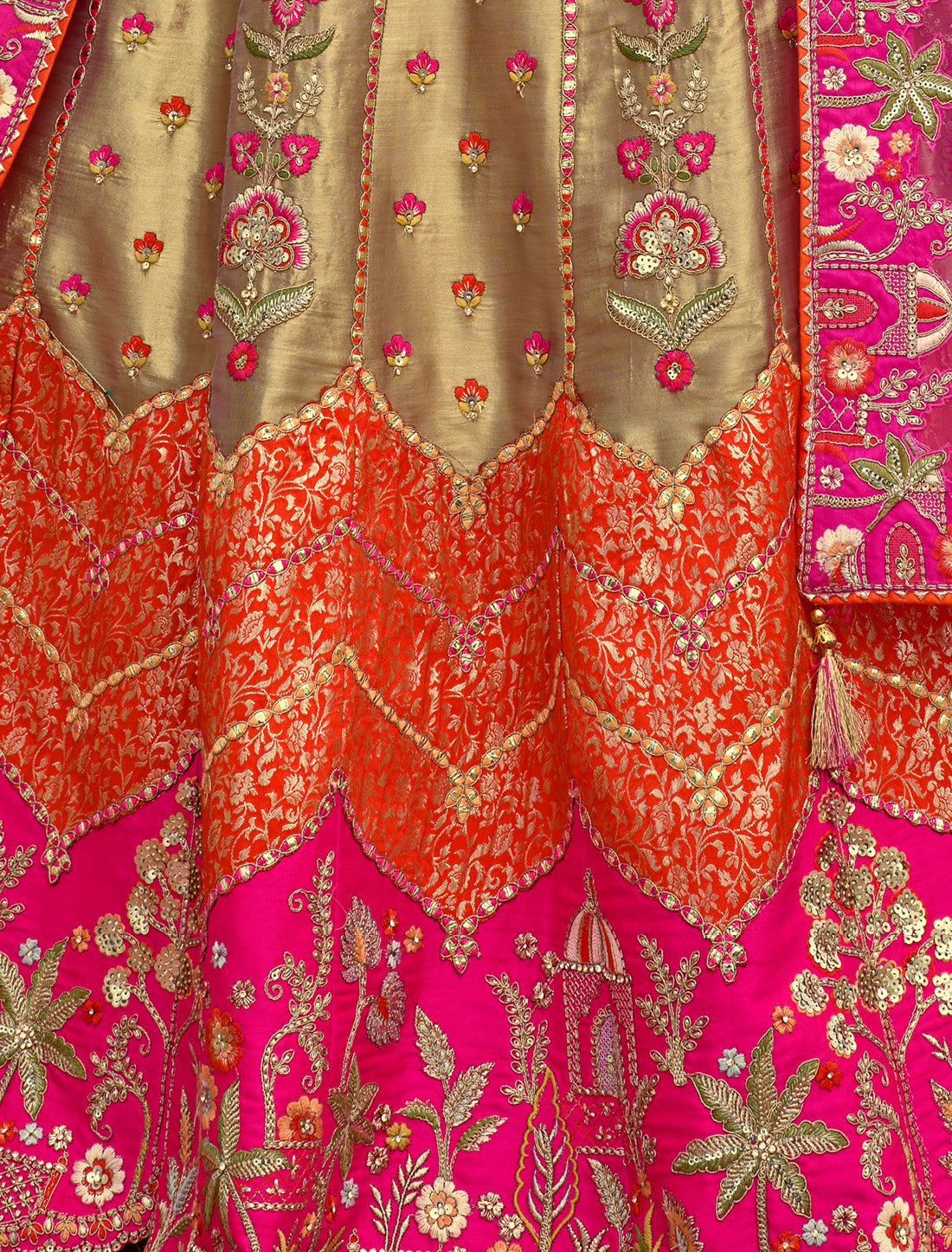 Ethnic Pink Fancy Silk An Net Hevay Embroidery Designer Lehenga Choli