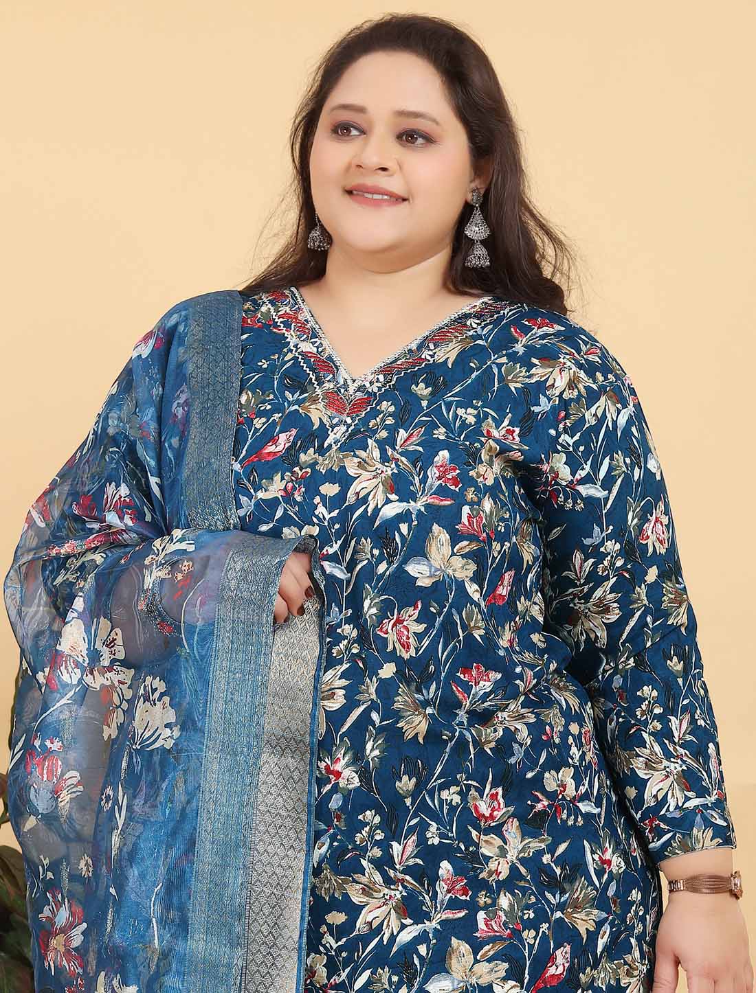 Blue Ethnic Premium Rayon Export Quality Hand Work Kurta Sets
