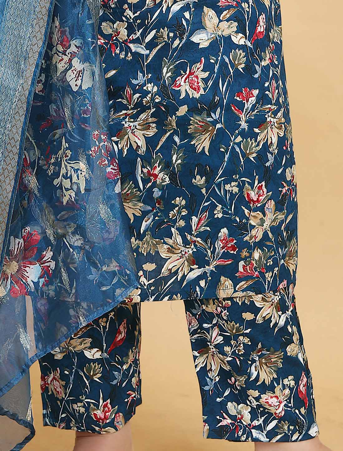 Blue Ethnic Premium Rayon Export Quality Hand Work Kurta Sets
