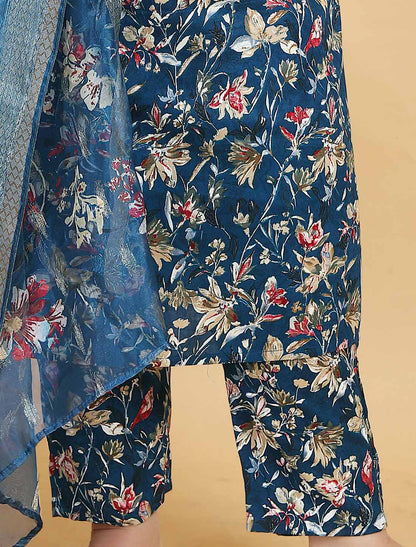 Blue Ethnic Premium Rayon Export Quality Hand Work Kurta Sets