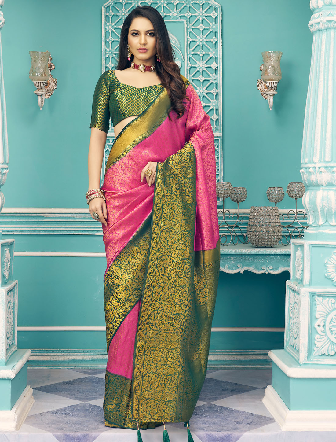 Softy Kubera Pattu With Chaap Dying Mystical Aura Saree