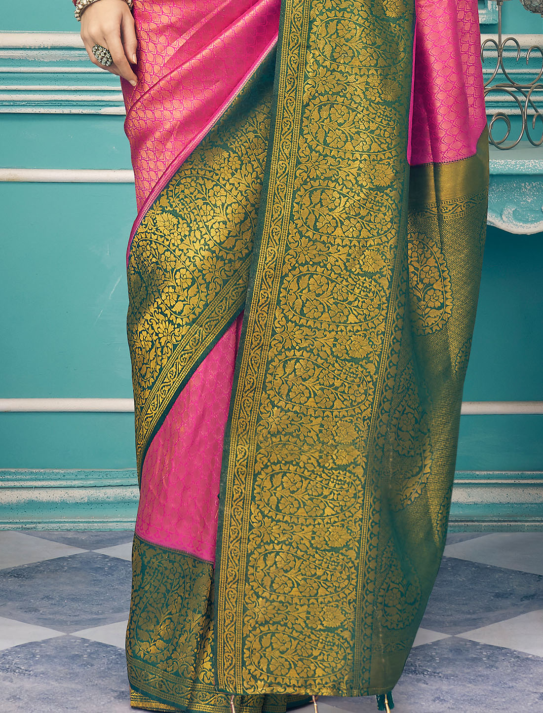 Softy Kubera Pattu With Chaap Dying Mystical Aura Saree