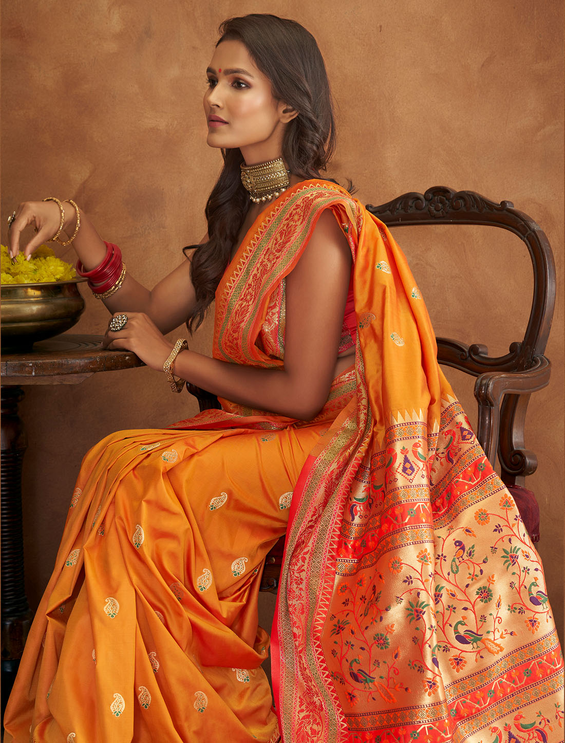 Golden Threads Soft Silk With Banarasi Saree for Women