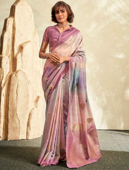 Handloom Khadi Shaded Printed Ethnic Saree