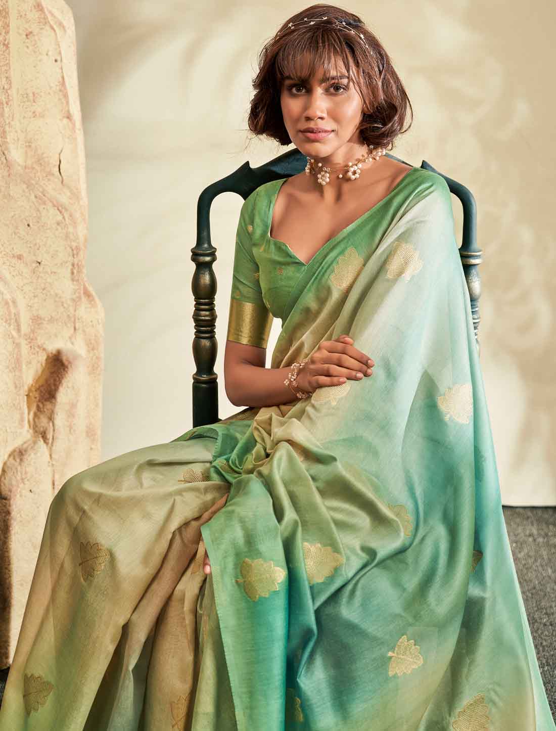Handloom Ethnic Khadi Shaded Printed Saree