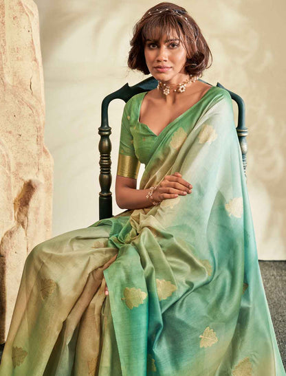 Handloom Ethnic Khadi Shaded Printed Saree