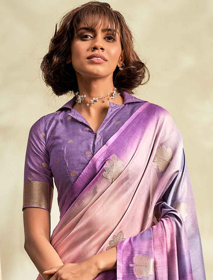 Handloom Khadi Ethnic Shaded Printed Saree