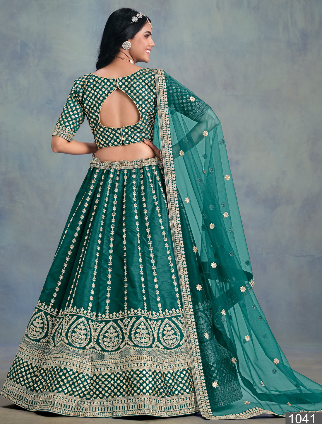 Green Ethnic Wedding Art Silk Lehenga Choli For Women