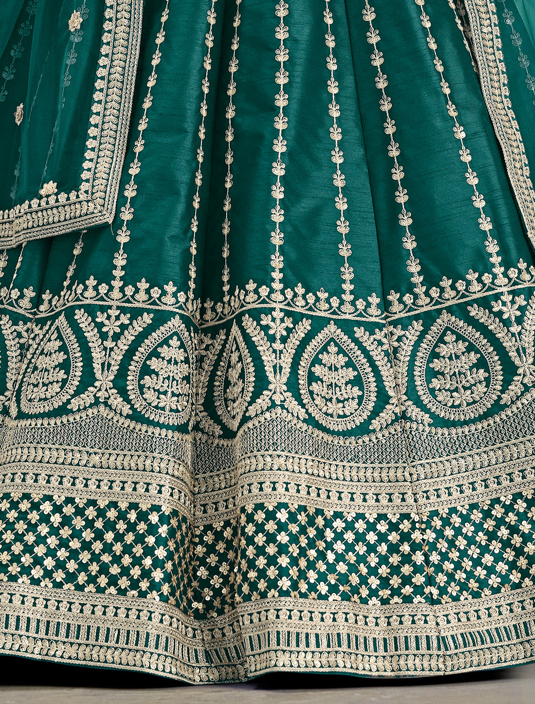 Green Ethnic Wedding Art Silk Lehenga Choli For Women