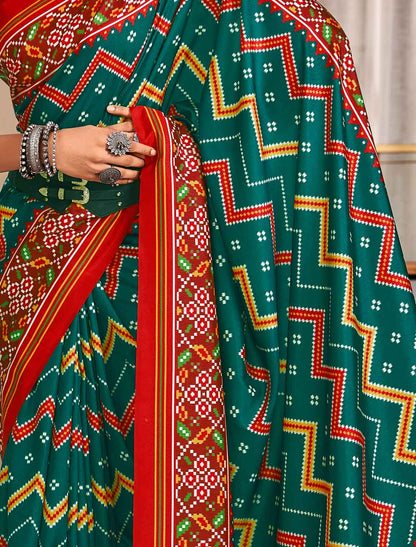 Pure Tusser With Patola Ethnic UnStitched Saree