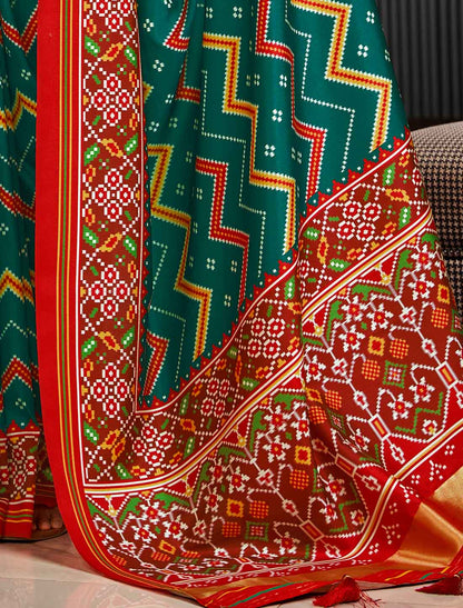 Pure Tusser With Patola Ethnic UnStitched Saree