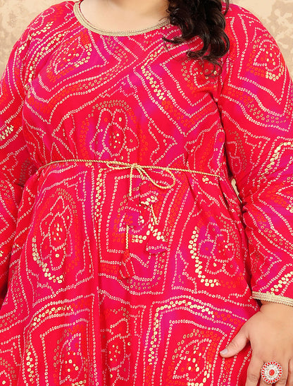 Pink Big Size Fashion Trends Premium Rayon Long Kurti For Women