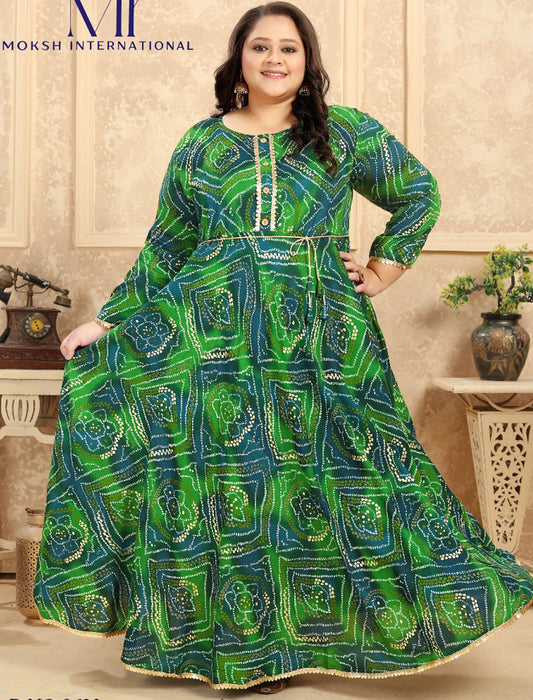 Olive Green Big Size Fashion Trends Premium Rayon Long Kurti For Women