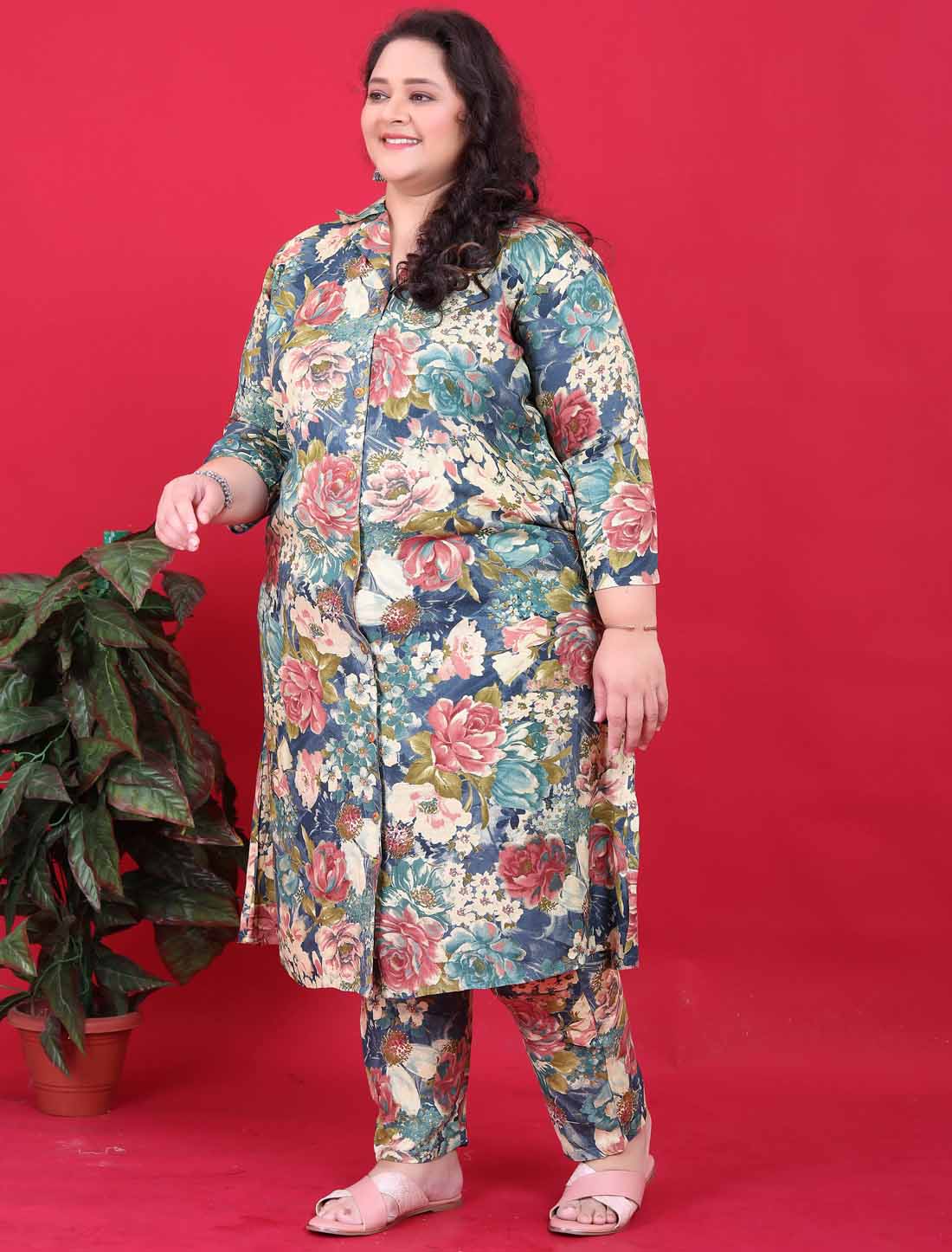 Teal Blue Premium Rayon Exoprt Quality Ethnic Co-ord Sets