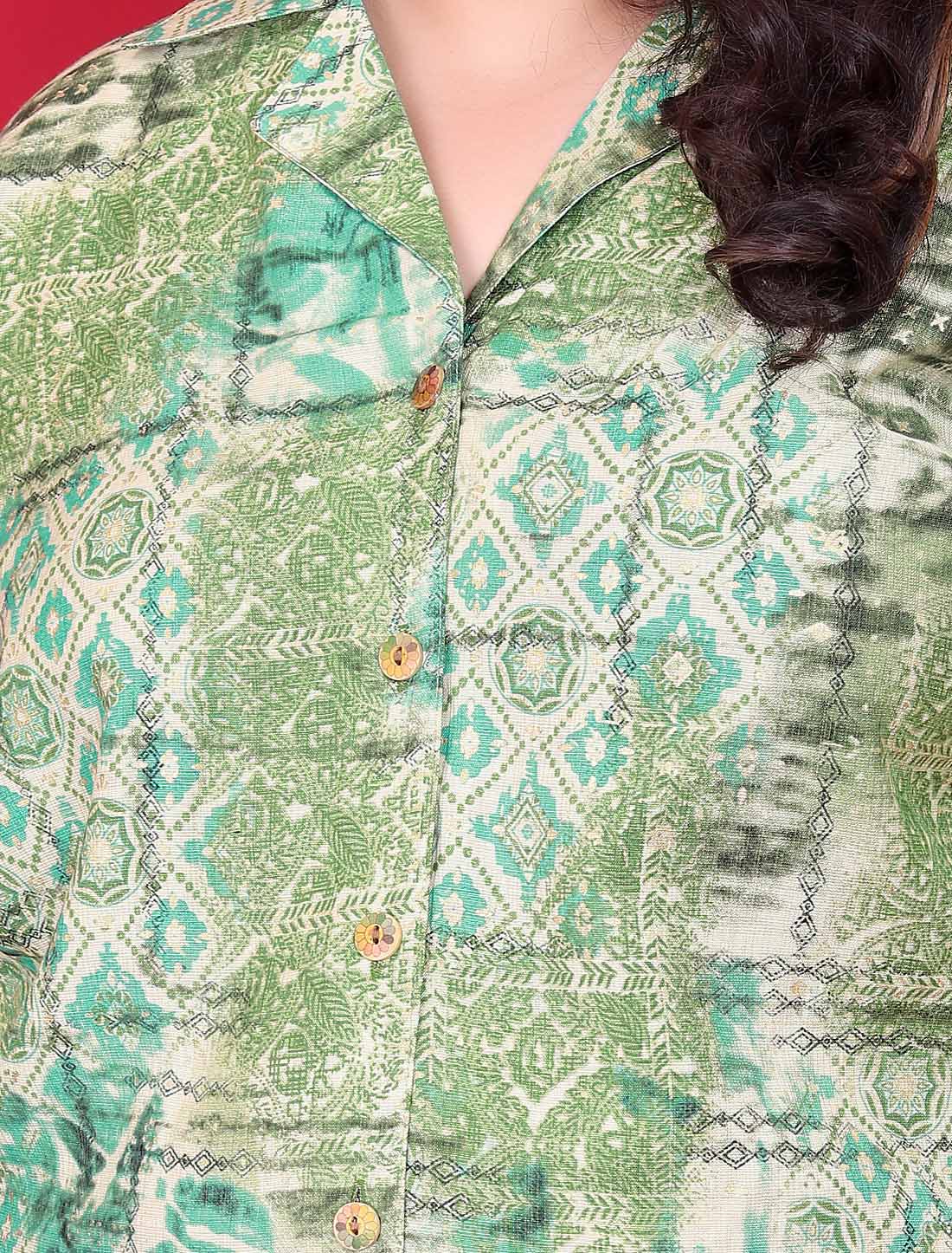 Light Green Premium Vertical Exoprt Quality Ethnic Co-ord Sets