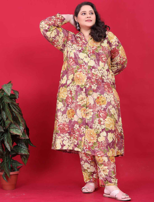 Beige Premium Rayon Exoprt Quality Ethnic Co-ord Sets