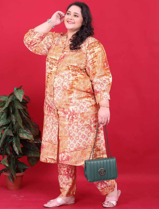 Light Orange Premium Vertical Exoprt Quality Ethnic Co-ord Sets