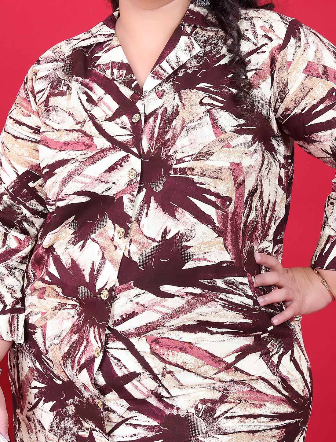 Dark Maroon Premium Rayon Exoprt Quality Ethnic Co-ord Sets