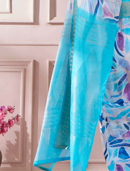 Soft Zari Ethnic Based Modal Silk Blue Saree