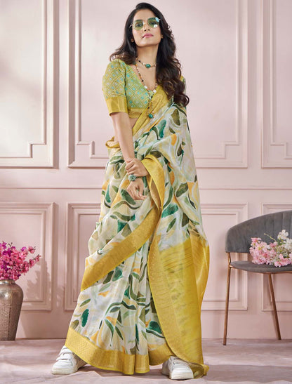 Green Soft Zari Based Modal Silk Ethnic Saree