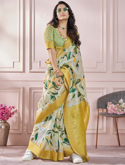 Green Soft Zari Based Modal Silk Ethnic Saree