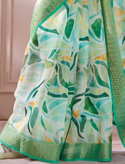 Ethnic Soft Zari Based Modal Silk Green Saree