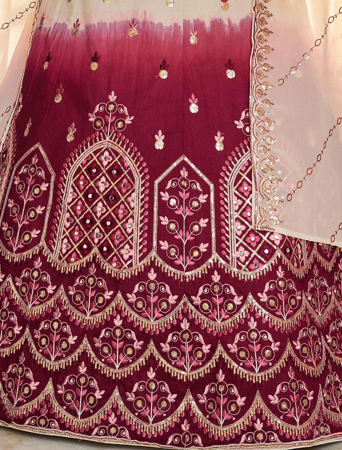 Ethnic Art Silk Embroidered Mirror Wedding Wear Lehenga Choli