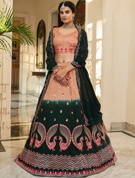 Art Silk Embroidered Ethnic Wedding Women Lehenga Choli