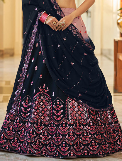 Art Silk Wedding Embroidered Ethnic Wear Lehenga Choli