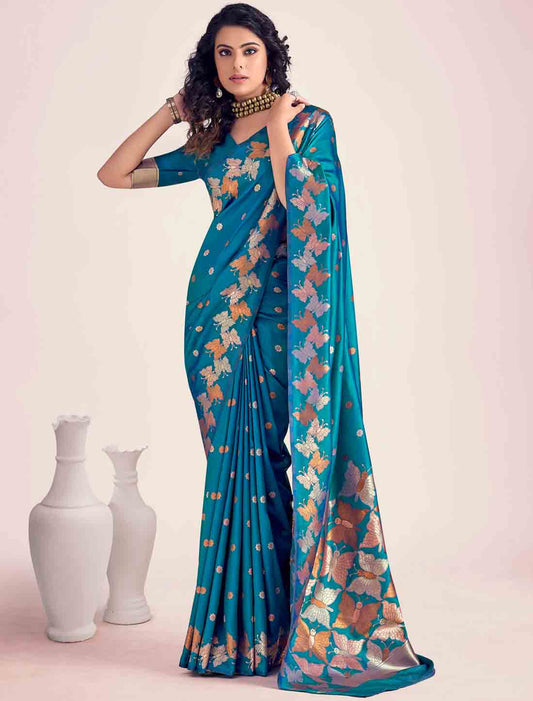 Ethnic Banarasi Soft Silk Weaving Party Wear Saree