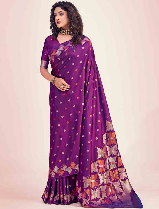 Party Wear Soft Banarasi Silk Weaving Ethnic Saree
