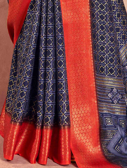 Soft Dola With Foil Print Party Wear Silk Saree