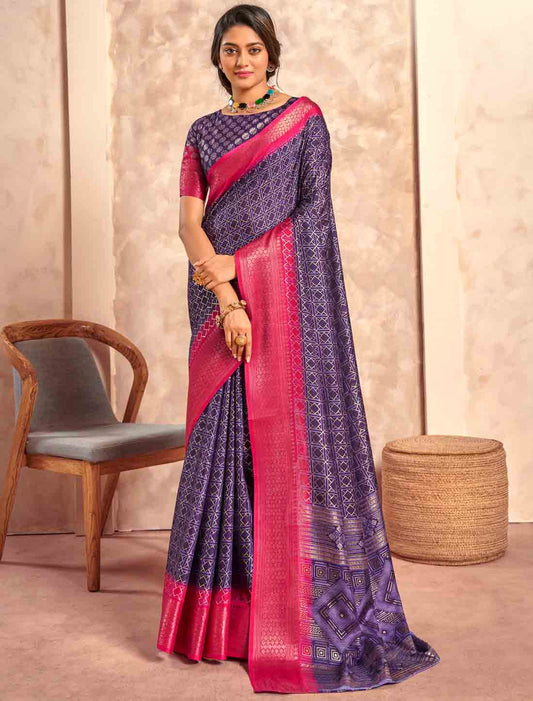 Foil Print With Silk Soft Dola Ethnic Party Wear Saree