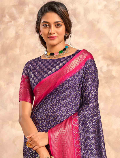 Foil Print With Silk Soft Dola Ethnic Party Wear Saree