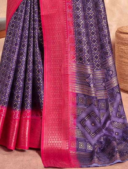 Foil Print With Silk Soft Dola Ethnic Party Wear Saree