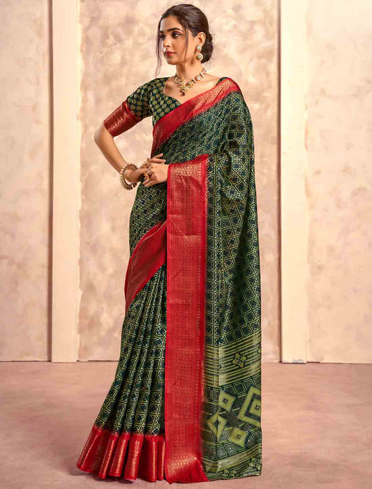 Soft Dola Party Wear Foil Print Ethnic Silk Saree