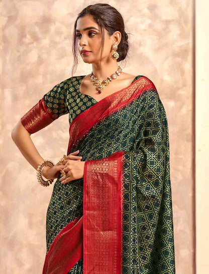 Soft Dola Party Wear Foil Print Ethnic Silk Saree