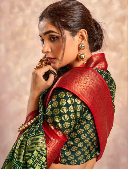 Soft Dola Party Wear Foil Print Ethnic Silk Saree