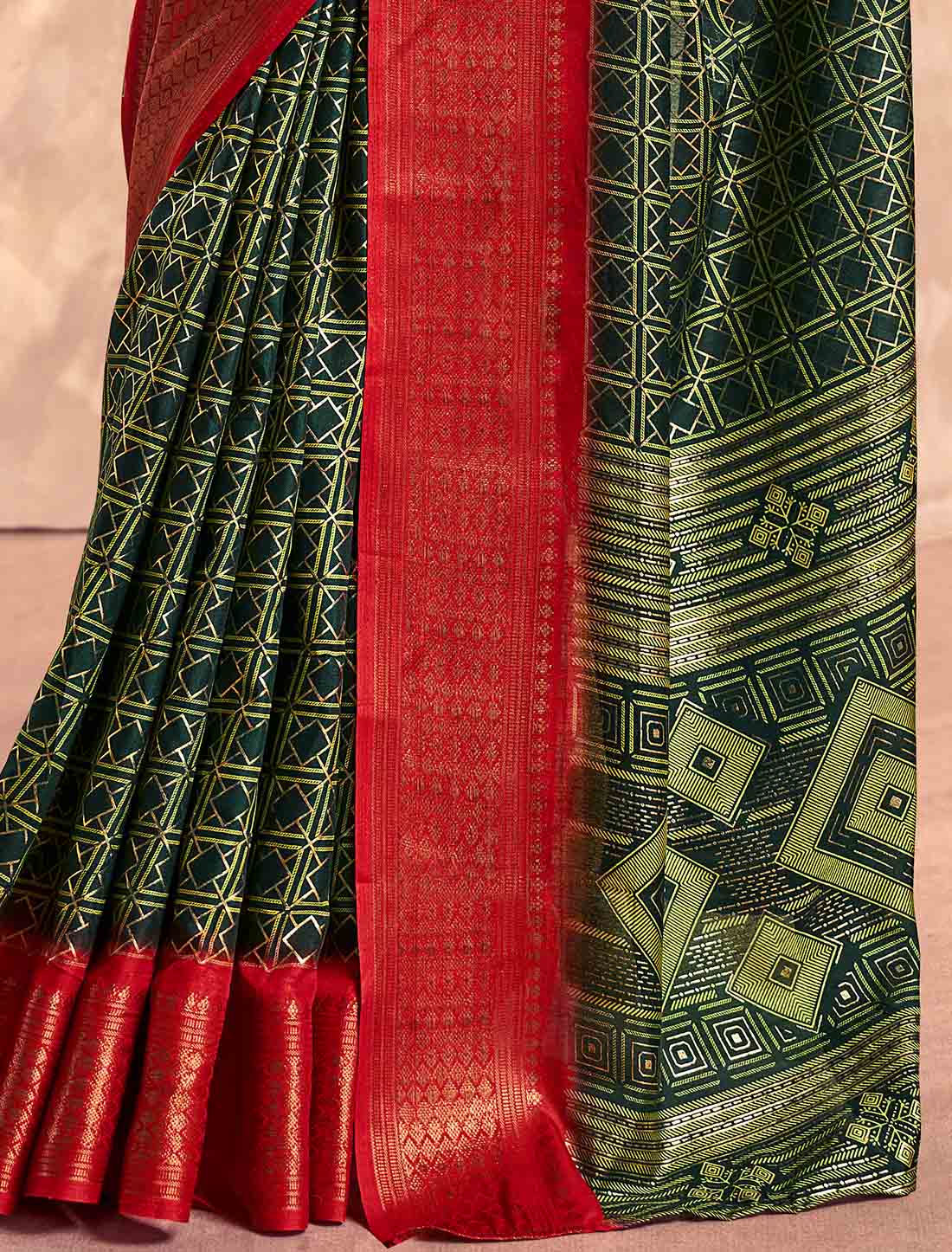Soft Dola Party Wear Foil Print Ethnic Silk Saree