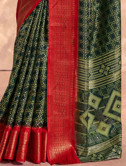 Soft Dola Party Wear Foil Print Ethnic Silk Saree
