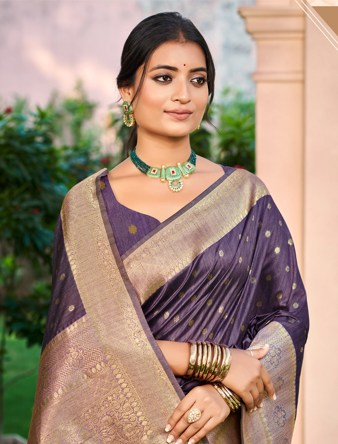 Purple Assam Silk Ethnic Traditional Wear Saree
