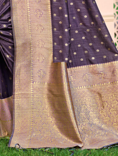 Purple Assam Silk Ethnic Traditional Wear Saree