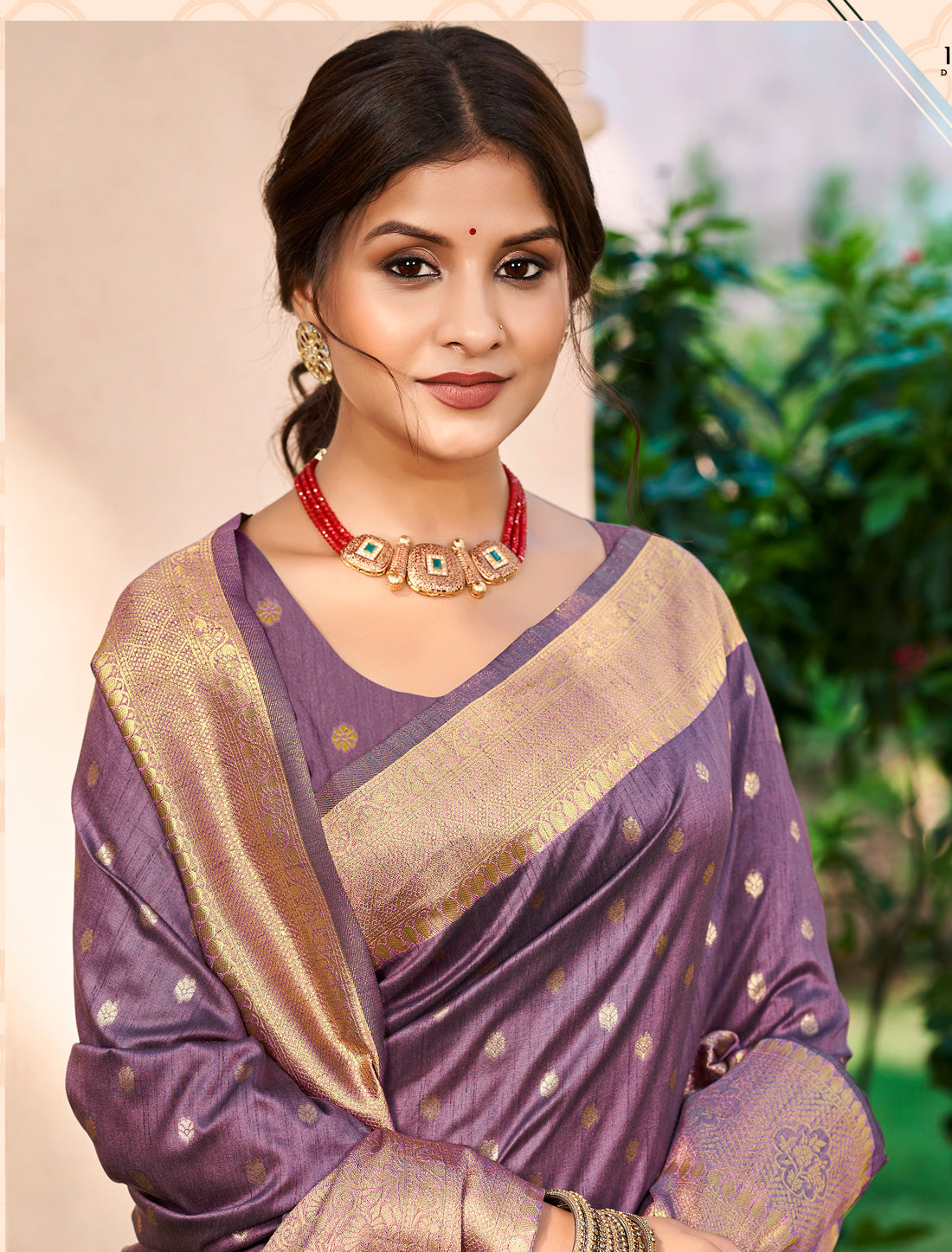 Lavender Ethnic Assam Silk Traditional Wear Saree