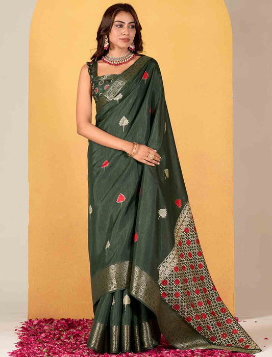 Soft Dola Silk With Foil Print Party Wear Ethnic Saree