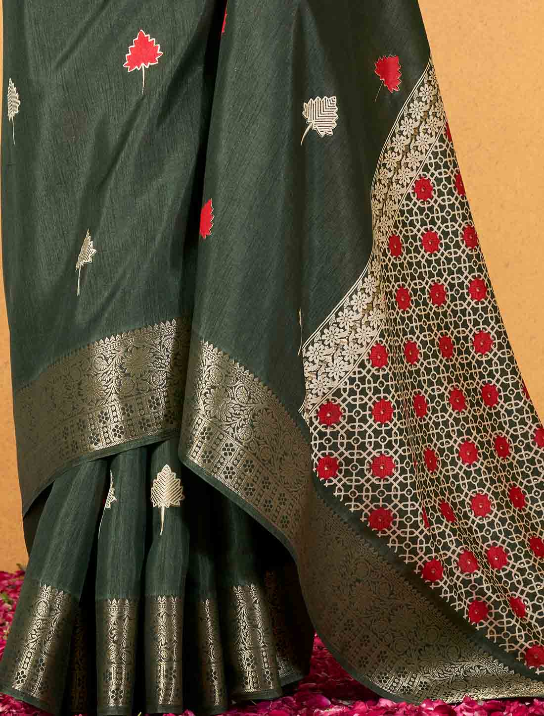 Soft Dola Silk With Foil Print Party Wear Ethnic Saree