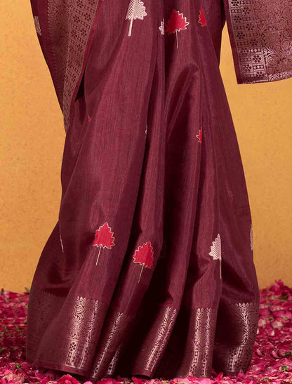 Ethnic Foil Print With Soft Dola Silk Party Wear Saree