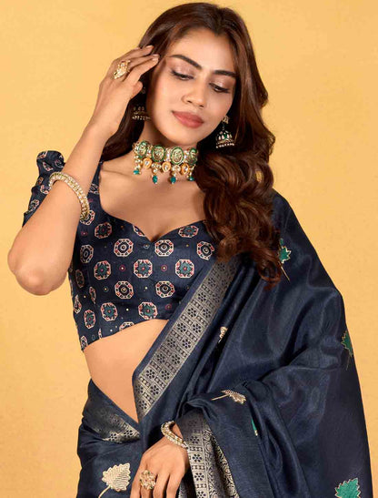 Soft Dola With Foil Print Party Wear Ethnic Silk Saree