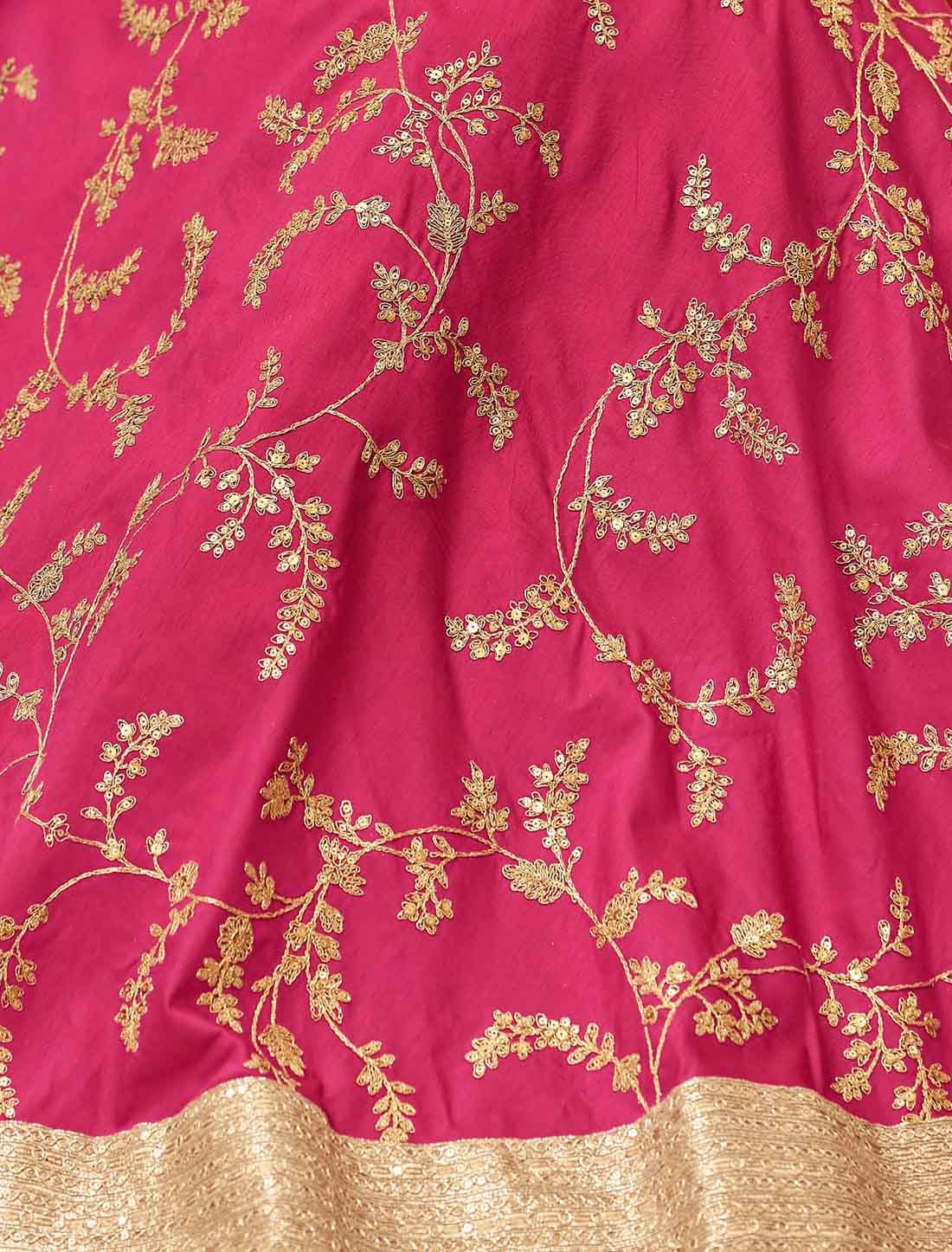 Pink Yellow Art Silk With Embroidery Work Ethnic Lehenga Choli