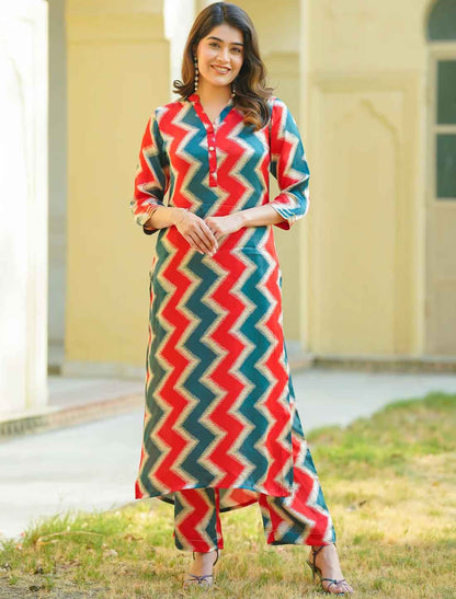 Elevate Pure Muslin With Digital Print Casual Ethinc Kurti Sets